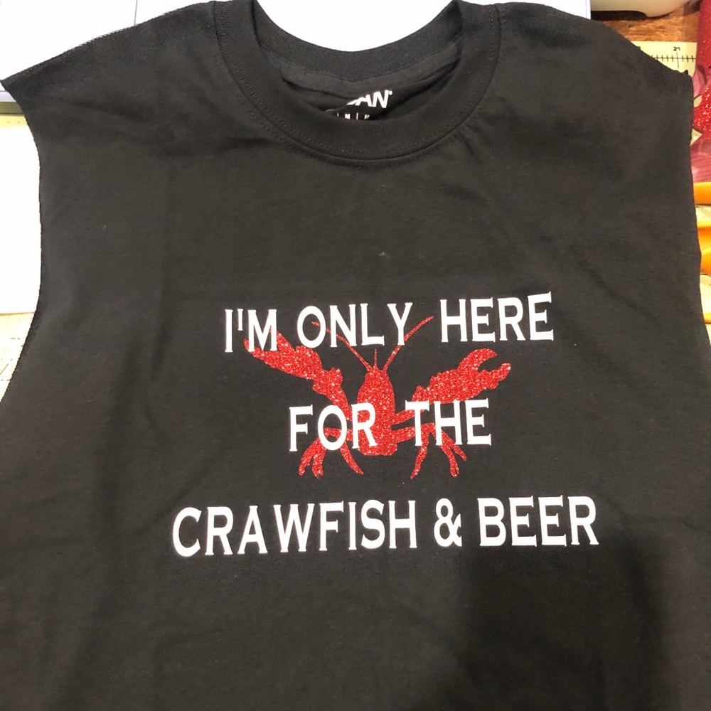 Crawfish and Beer custom made muscle tee